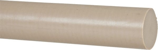 Made in USA - 1' Long, 1-1/2" Diam, PEEK Plastic Rod - Thermoplastic - Exact Tooling