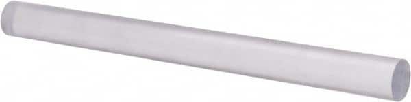 Made in USA - 1' Long, 1-1/2" Diam, Polycarbonate Plastic Rod - Clear - Exact Tooling