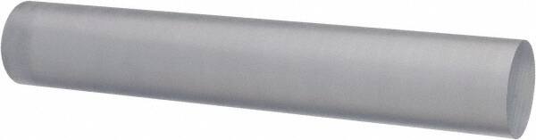 Made in USA - 1' Long, 2" Diam, Polycarbonate Plastic Rod - Clear - Exact Tooling