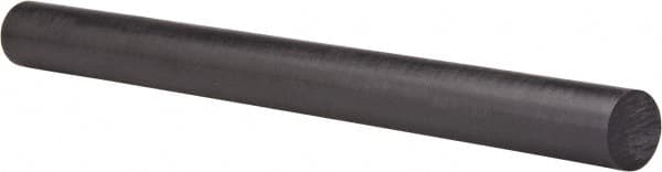 Made in USA - 8' Long, 1-1/2" Diam, Polycarbonate Plastic Rod - Black - Exact Tooling