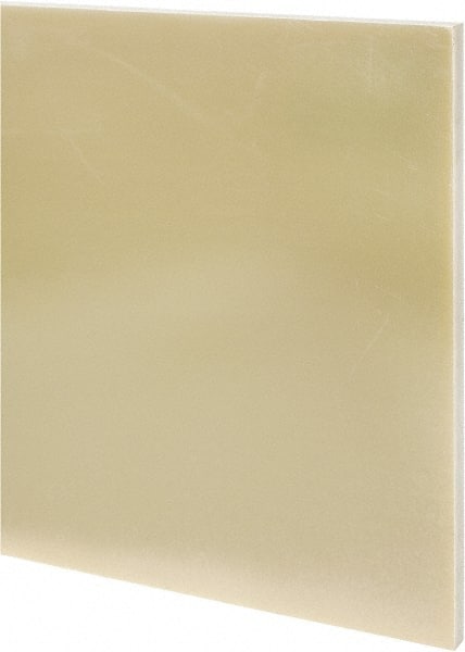 Made in USA - 1/2" Thick x 12" Wide x 1' Long, Epoxyglass Laminate (G10/F4) Sheet - Mustard Yellow, ±0.036 Tolerance - Exact Tooling