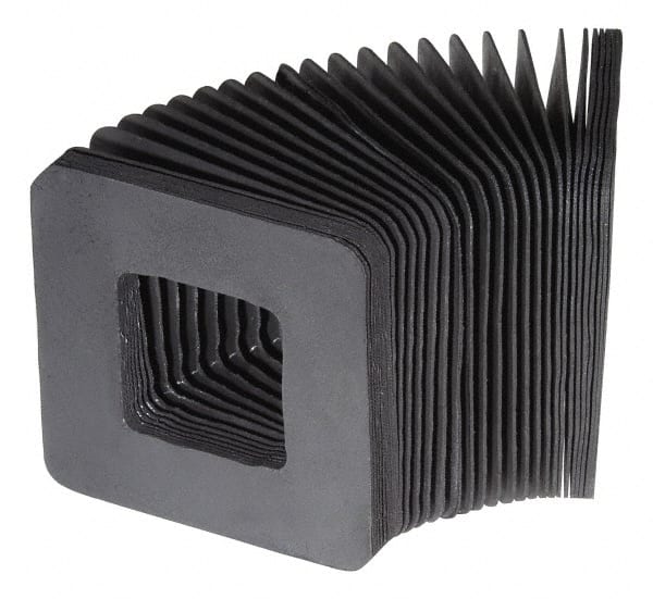 Made in USA - 0.02 Inch Thick, Polyester Square Flexible Bellows - 3 x 3 Inch Inside Square - Exact Tooling