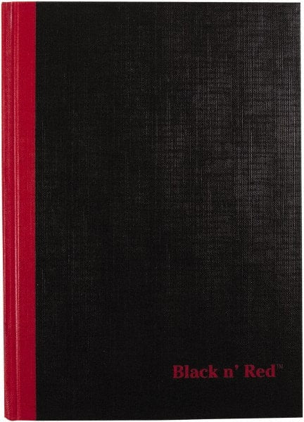 Black n Red - 96 Sheet, 5-1/2 x 8-1/2", Legal (Style) Case Bound Notebook - Black - Exact Tooling