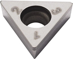 Seco - TCGW21.51 Grade CBN200 PCBN Turning Insert - Uncoated, 60° Triangle, 1/4" Inscr Circle, 3/32" Thick, 1/64" Corner Radius - Exact Tooling