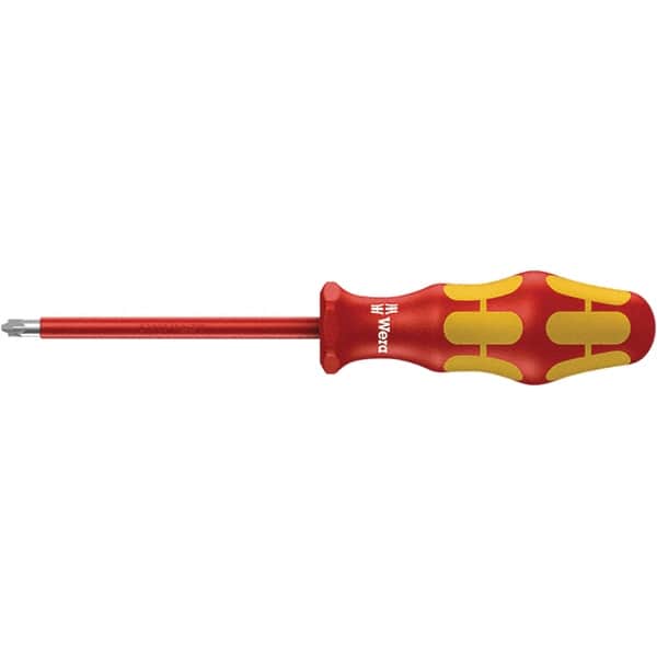 Wera - #2 Point, 4" Blade Length Insulated Screwdriver - 312mm OAL - Exact Tooling