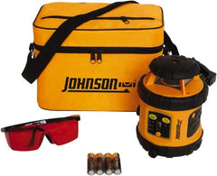 Johnson Level & Tool - 800' (Exterior) Measuring Range, 1/8" at 50' Accuracy, Self-Leveling Rotary Laser - ±3° Self Leveling Range, 200, 400 & 600 RPM, 2 Beams, AA Battery Included - Exact Tooling