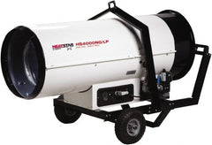 Heatstar - 400,000 BTU, Natural Gas/Propane Dual Fuel Direct Fired Heater - 2 to 100 Lb Tanks Min Fuel Capacity, 56" Long x 24" Wide x 33" High - Exact Tooling