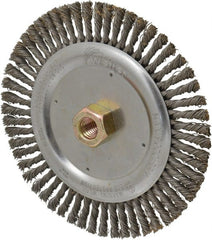 Weiler - 7" OD, 5/8" Arbor Hole, Stringer Bead Steel Wheel Brush - 3/16" Face Width, 1-1/8" Trim Length, 0.02" Filament Diam, 9,000 RPM - Exact Tooling