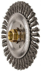 Weiler - 5" OD, 5/8" Arbor Hole, Stringer Bead Steel Wheel Brush - 3/16" Face Width, 7/8" Trim Length, 0.02" Filament Diam, 12,500 RPM - Exact Tooling