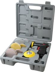 PRO-SOURCE - 15,000 OPM, 3.2 CFM Air Consumption, 90 psi Air Pressure, Right Angle Air Orbital Sander - Round Pad, 1/4 NPT Inlet - Exact Tooling