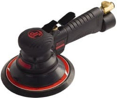 PRO-SOURCE - 12,000 OPM, 3 CFM Air Consumption, Air Orbital Sander - Round Pad, 1/4 NPT Inlet - Exact Tooling
