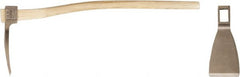 Ampco - 5 Lb Head Adze - 34" OAL, 5" Long Blade, 34" Long Handle, Wood Standard Handle, 11" Long Head - Exact Tooling