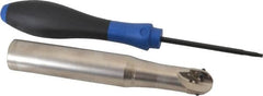 Seco - 5/8" Cut Diam, 0.55" Max Depth of Cut, 3/4" Shank Diam, 4.78" OAL, Indexable Ball Nose End Mill - Straight Shank, R218.20 Toolholder, 218.20-080.R Insert - Exact Tooling