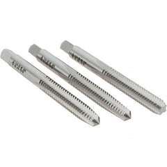 Cle-Line - 1/4-20 UNC, 4 Flute, Bottoming, Plug & Taper, Bright Finish, High Speed Steel Tap Set - Right Hand Cut, 2-1/2" OAL, 1" Thread Length, Series 0404 - Exact Tooling