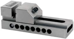 Gibraltar - 2" Jaw Width, 3-1/8" Jaw Opening Capacity, 1" Jaw Height, Toolmaker's Vise - Flat Jaw, 0.005" Parallelism, 0.005" Squareness, 5-1/2" OAL x 2" OAH - Exact Tooling