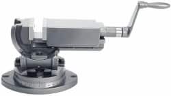 Gibraltar - 2" Jaw Width, 2" Jaw Opening Capacity, 3-Way Angle Swivel Machine Vise - Manual Operation, 1 Station, 8" Long x 1" Deep, Cast Iron - Exact Tooling