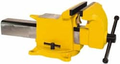 Gibraltar - 5" Jaw Width x 5" Jaw Opening Capacity, 2-5/8" Throat Depth, Bench & Pipe Combination Vise - 1/2 to 1-1/2" Pipe Capacity, Swivel Base, Bolt Down Attachment, Steel - Exact Tooling
