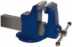 Gibraltar - 6" Jaw Width, 10" Opening Capacity, 6-1/4" Throat Depth, Ductile Iron Stationary Bench Vise - Bolt Down Base Attachment - Exact Tooling