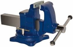 Gibraltar - 5" Jaw Width, 8" Opening Capacity, 5" Throat Depth, Ductile Iron Swivel Bench Vise - Bolt Down Base Attachment - Exact Tooling