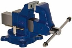 Gibraltar - 3" Jaw Width, 4" Opening Capacity, 3" Throat Depth, Ductile Iron Swivel Bench Vise - Bolt Down Base Attachment - Exact Tooling