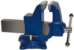 Gibraltar - 6" Jaw Width, 10" Opening Capacity, 6-1/4" Throat Depth, Ductile Iron Swivel Bench Vise - Bolt Down Base Attachment - Exact Tooling