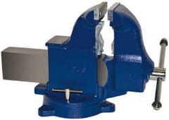 Gibraltar - 6" Jaw Width x 10" Jaw Opening Capacity, 7-1/2" Throat Depth, Bench & Pipe Combination Vise - 1/4 to 6" Pipe Capacity, Swivel Base, Bolt Down Attachment, Ductile Iron - Exact Tooling