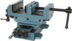 Wilton - 6" Jaw Opening Capacity x 2" Throat Depth, Horizontal Drill Press Vise - 6" Wide x 2" High Jaw, Cross Slide Base, Standard Speed, 9-1/2" OAL x 7-1/4" Overall Height, Cast Iron - Exact Tooling