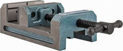 Wilton - 4" Jaw Opening Capacity x 1-1/2" Throat Depth, Horizontal Drill Press Vise - 4" Wide x 1-1/2" High Jaw, Stationary Base, Standard Speed, 7-5/16" OAL x 2-3/4" Overall Height, Cast Iron - Exact Tooling