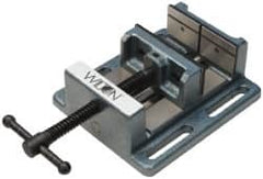 Wilton - 8" Jaw Opening Capacity x 2" Throat Depth, Horizontal Drill Press Vise - 8" Wide x 2" High Jaw, Stationary Base, Standard Speed, 11" OAL x 3.56" Overall Height, Cast Iron - Exact Tooling