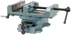 Wilton - 8" Jaw Opening Capacity x 2" Throat Depth, Horizontal Drill Press Vise - 8" Wide x 2" High Jaw, Cross Slide Base, Standard Speed, 11" OAL x 7-1/4" Overall Height, Cast Iron - Exact Tooling