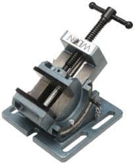 Wilton - 4" Jaw Opening Capacity x 1-1/2" Throat Depth, Angle Drill Press Vise - 4" Wide x 1-1/2" High Jaw, Stationary Base, Standard Speed, 7-1/4" OAL x 4-1/2" Overall Height, Cast Iron - Exact Tooling