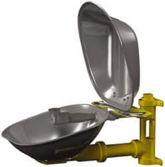 Bradley - Wall Mount, Stainless Steel Bowl, Eyewash Station - 1/2" Inlet, 30 psi Flow, 0.4 GPM Flow Rate - Exact Tooling
