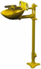 Bradley - Pedestal Mount, Plastic Bowl, Eye & Face Wash Station - 1/2" Inlet, 30 psi Flow, 3 GPM Flow Rate - Exact Tooling