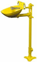 Bradley - Pedestal Mount, Plastic Bowl, Eyewash Station - 1/2" Inlet, 30 psi Flow, 0.4 GPM Flow Rate - Exact Tooling