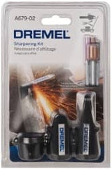 Dremel - 8 Piece Aluminum Oxide Garden/Lawn Mower/Chain Saw Sharpener, Gauge, Spacers, Wrench and Stones Kit - Exact Tooling