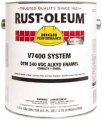 Rust-Oleum - 1 Gal Safety Yellow Gloss Finish Alkyd Enamel Paint - 230 to 425 Sq Ft per Gal, Interior/Exterior, Direct to Metal, <340 gL VOC Compliance - Exact Tooling