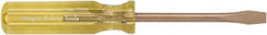 Ampco - 215mm OAL Standard Slotted Screwdriver - 120mm Blade Length, Round Shank, Acetate Handle - Exact Tooling