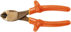 Ampco - 7-1/4" OAL, 10 AWG Capacity, Standard Diagonal Cutter - Diagonal Head, Aluminum Bronze Handle - Exact Tooling