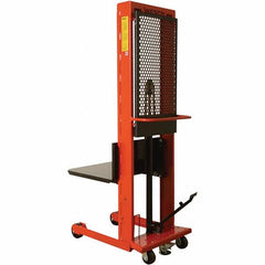 Wesco Industrial Products - 1,000 Lb Capacity, 80" Lift Height, Steel Stacker Manually Operated Lift - Exact Tooling
