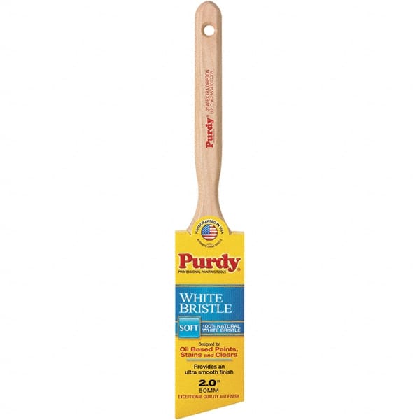 Purdy - 2" Angled Hog General Purpose Paint Brush - 2-5/8" Bristle Length, 7-1/4" Wood Fluted Handle - Exact Tooling