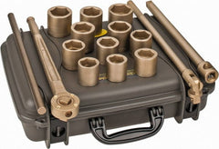 Ampco - 15 Piece 3/4" Drive Socket Set - 6 Points, 1-5/16" to 2" Range, Inch Measurement Standard - Exact Tooling