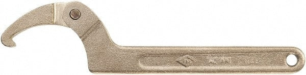 Ampco - 2" to 4-3/4" Capacity, Aluminum Bronze Finish, Adjustable Pin Spanner Wrench - 11" OAL - Exact Tooling