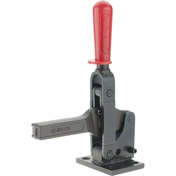De-Sta-Co - 2,749 Lb Holding Capacity, Vertical Handle, Manual Hold Down Toggle Clamp - 74° Handle Movement, 147° Bar Opening, Solid Bar, Flanged Base, Oxide Finish, Forged Alloy Steel - Exact Tooling