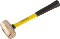 Ampco - 4 Lb Head Mallet - 15" OAL, 15" Long Fiberglass Handle with Grip - Exact Tooling