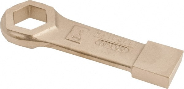 Ampco - 1-5/16" 6 Point Striking Box Wrench - Single End, 7-1/2" OAL, Aluminum Bronze - Exact Tooling