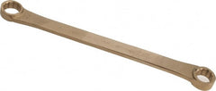 Ampco - 7/8" x 1" 12 Point Offset Box Wrench - Double End, 14-3/4" OAL, Aluminum Bronze - Exact Tooling