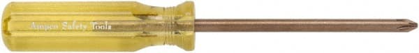 Ampco - #0, 6" OAL, Standard Phillips Screwdriver - 2-23/64" Blade Length, Round Shank, Acetate Handle - Exact Tooling