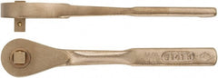 Ampco - 3/4" Drive Pear Head Quick-Release Ratchet - Chrome Finish, 18" OAL, 12 Gear Teeth, Ergonomic Handle - Exact Tooling
