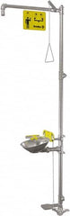 Bradley - 1-1/4" Inlet, 22 GPM shower Flow, Drench shower, Eye & Face Wash Station - Bowl, Triangular Pull Rod, Push Handle & Foot Pedal Activated, Stainless Steel Pipe, 316 Stainless Steel Shower Head, 5.1 GPM Bowl Flow, Corrosion Resistant - Exact Tooling