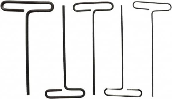 Bondhus - 5 Piece Loop T-Handle Hex Key Set - Hex Range 2.5 to 6mm, 6" OAL, Protanium High Torque Steel - Exact Tooling